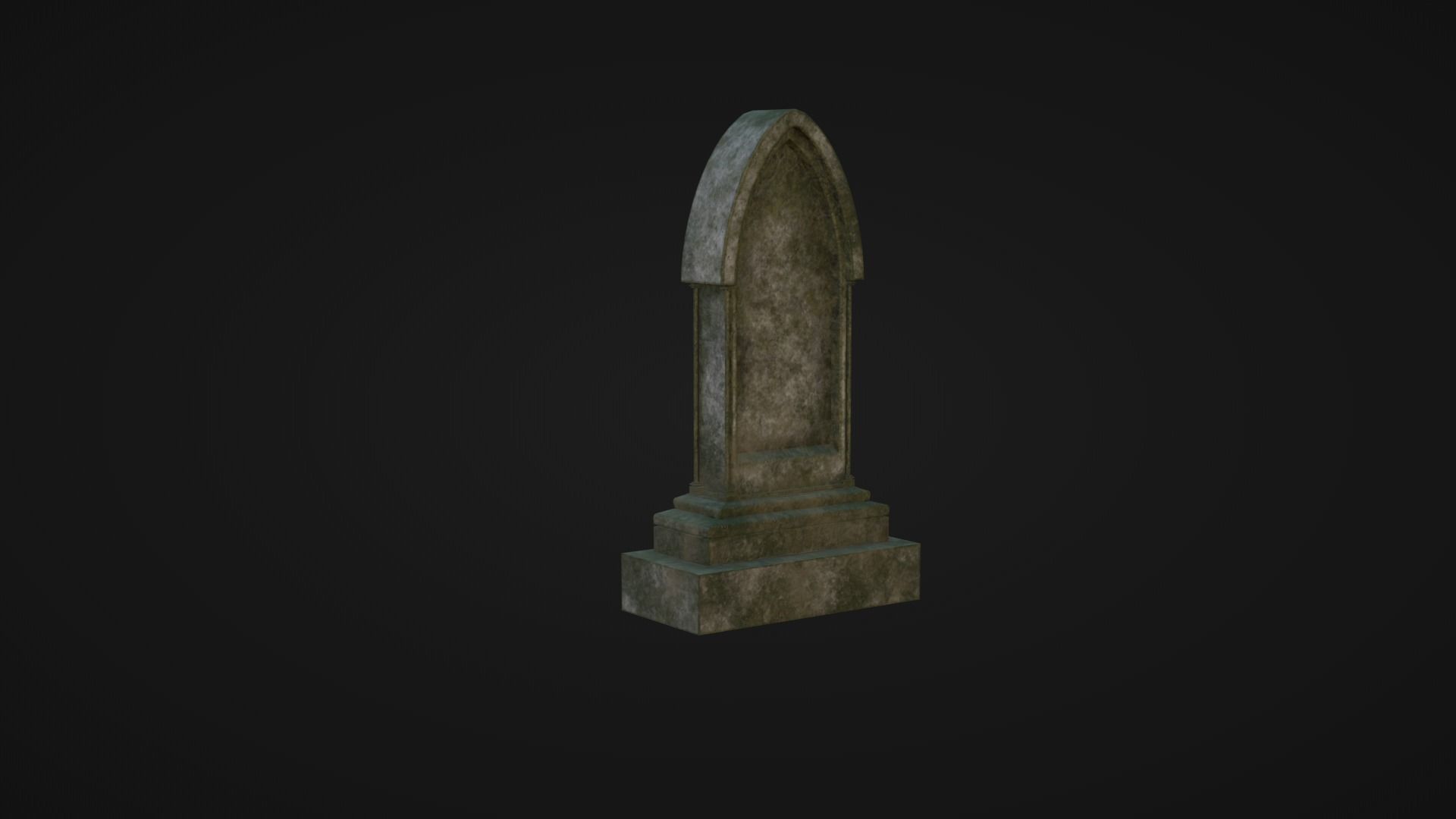 Low-poly PBR Gravestone set 6 items Low-poly 3D model_6