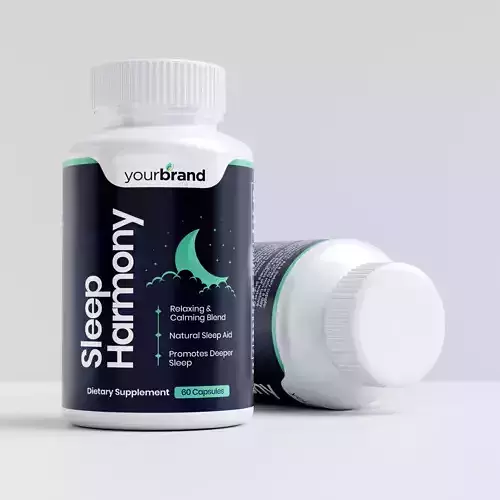 Dietary Supplement Bottle Packaging with Label Design