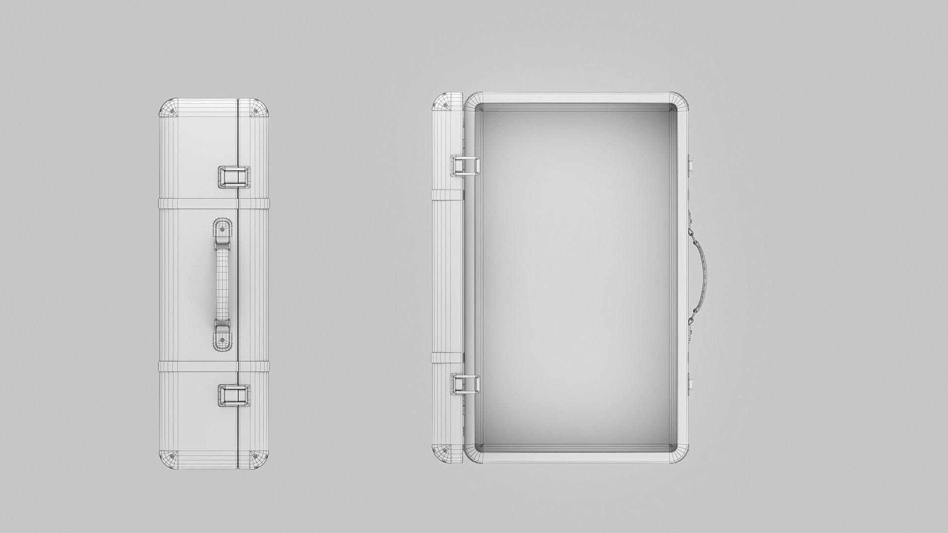 Vintage travelling suitcases lowpoly Low-poly 3D model_11