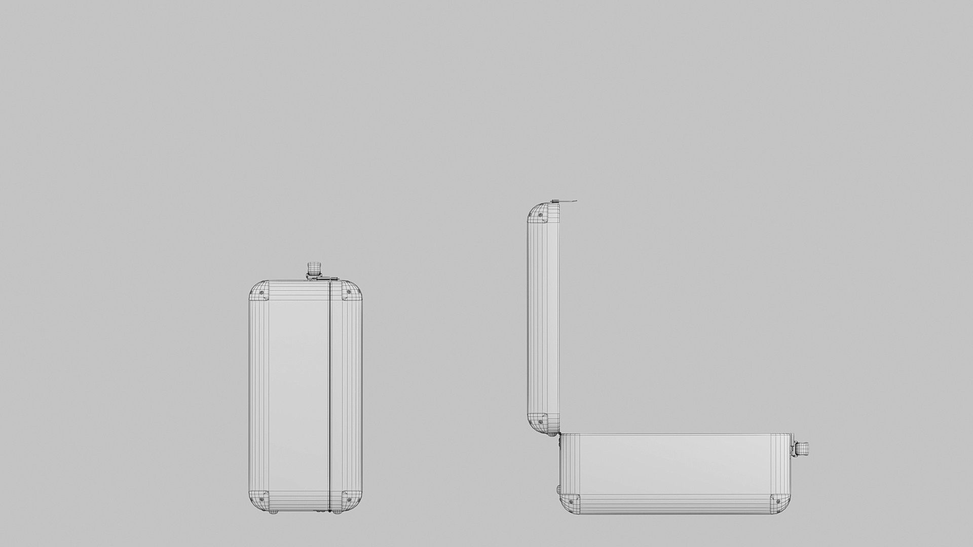 Vintage travelling suitcases lowpoly Low-poly 3D model_9