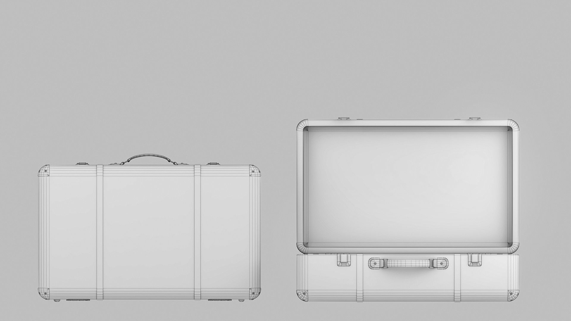 Vintage travelling suitcases lowpoly Low-poly 3D model_7