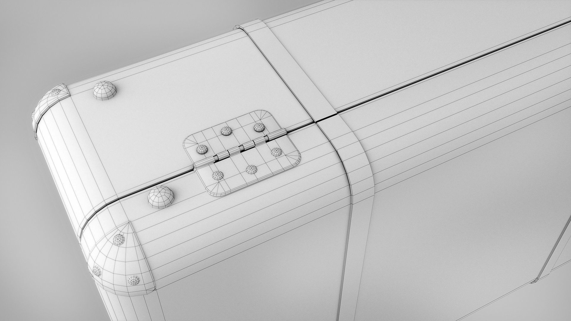 Vintage travelling suitcases lowpoly Low-poly 3D model_15