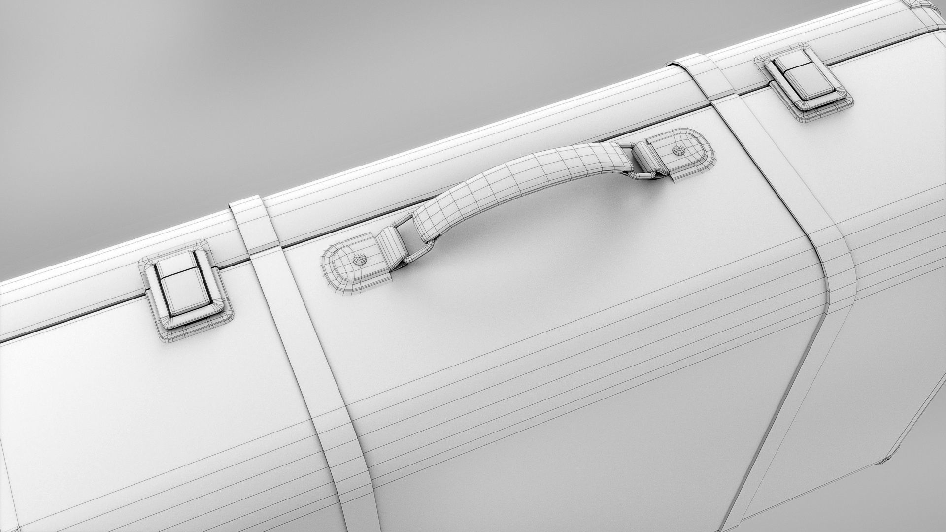 Vintage travelling suitcases lowpoly Low-poly 3D model_13