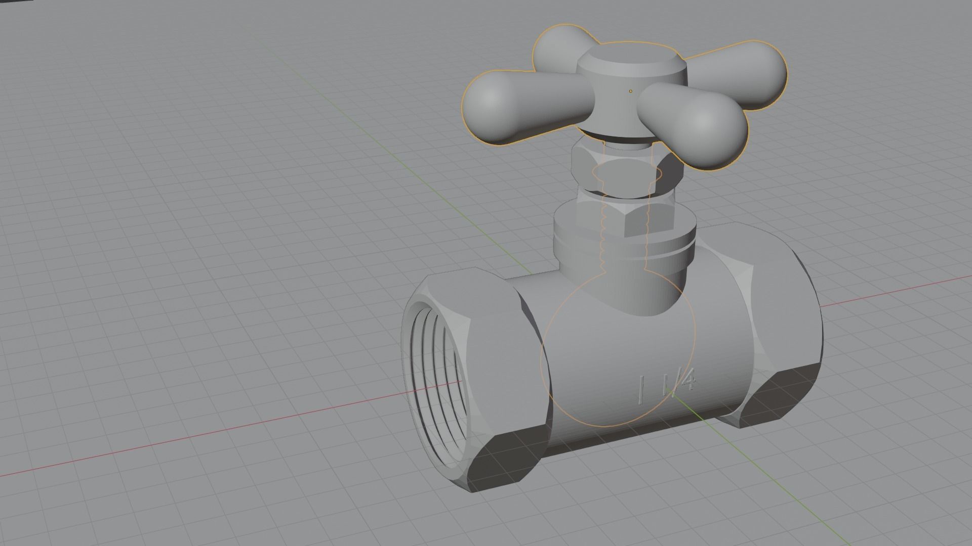 Valve brass with handle Low-poly 3D model_5