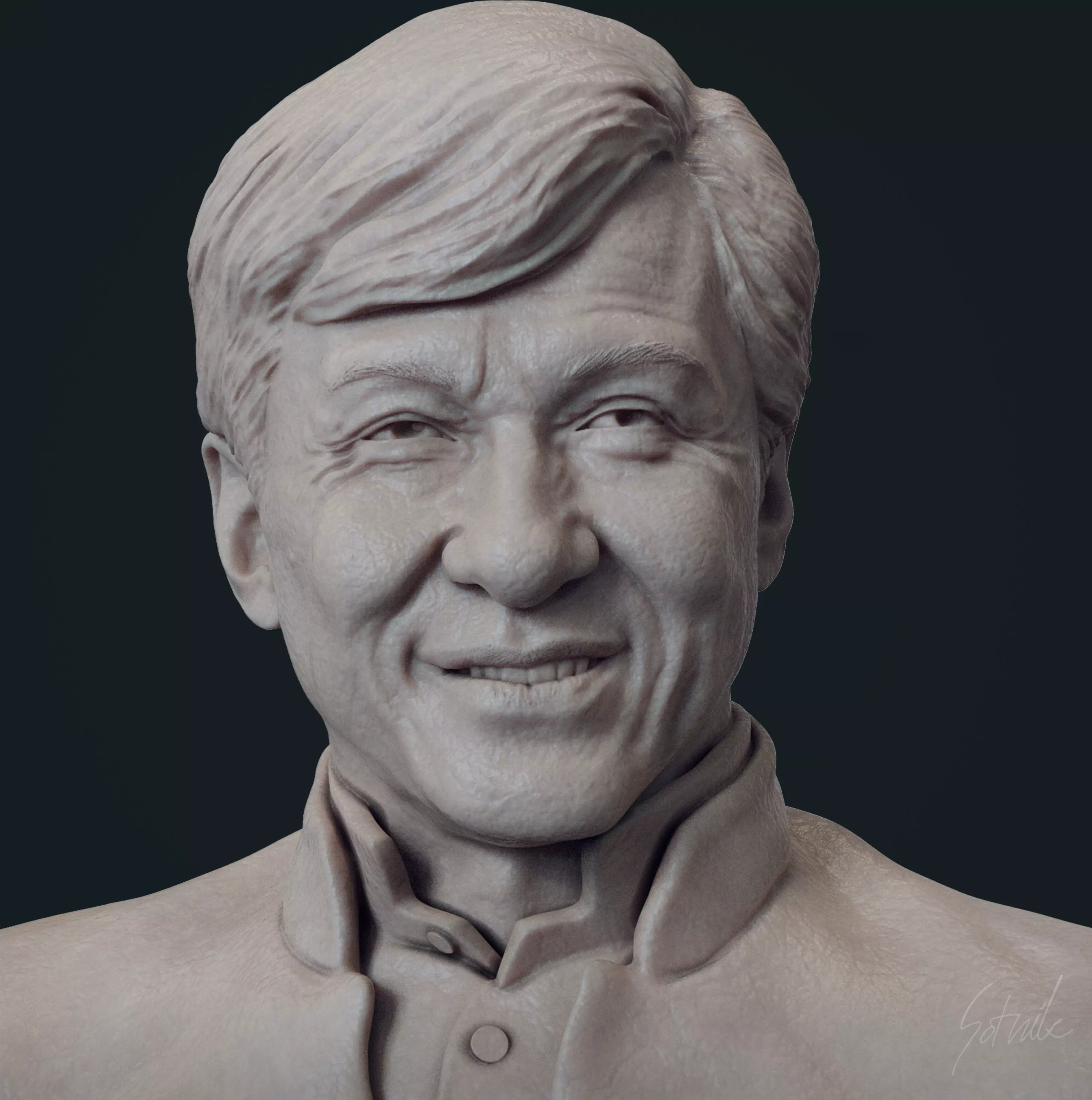 Jackie Chan 3D print model_0