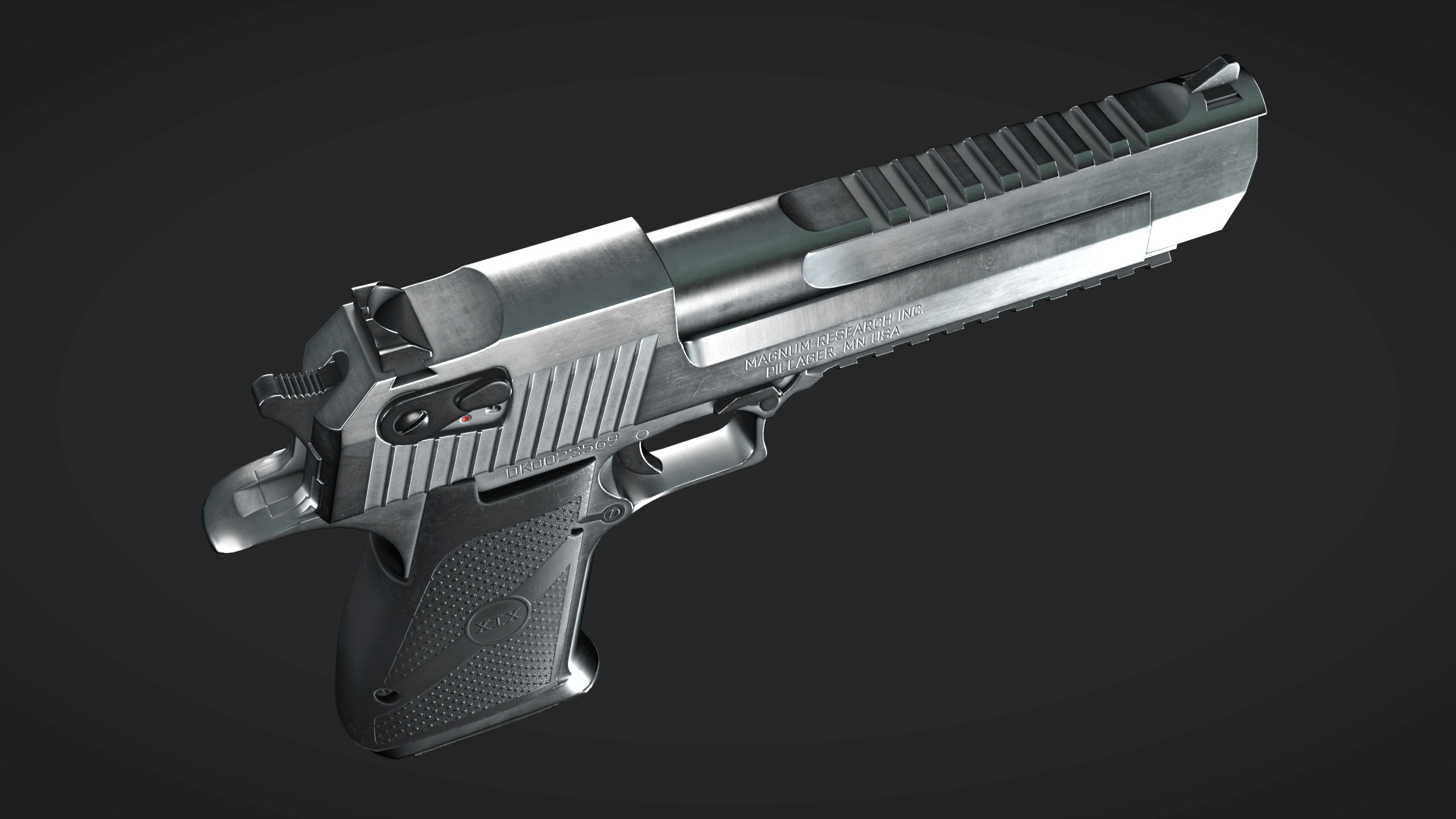 Desert Eagle Low-poly 3D model_6