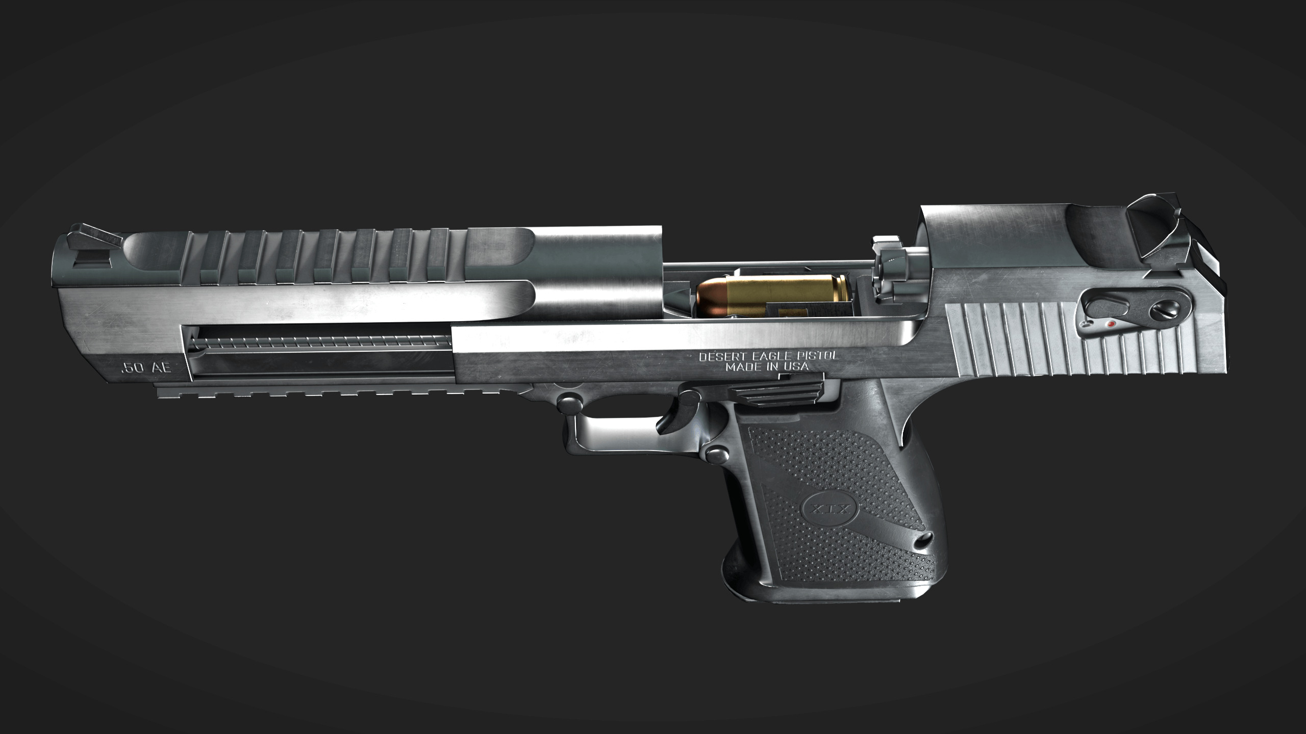 Desert Eagle Low-poly 3D model_8