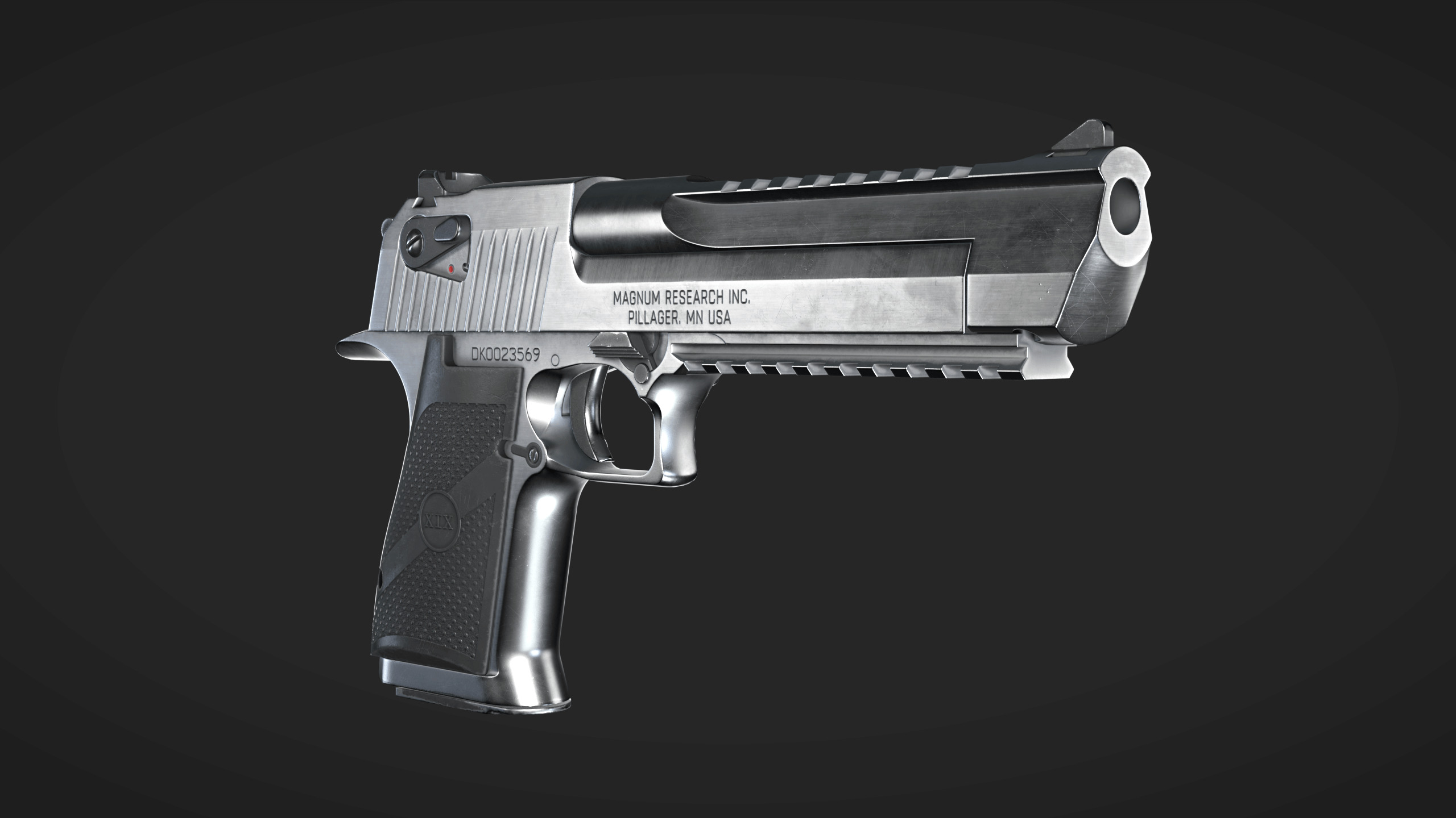 Desert Eagle Low-poly 3D model_5
