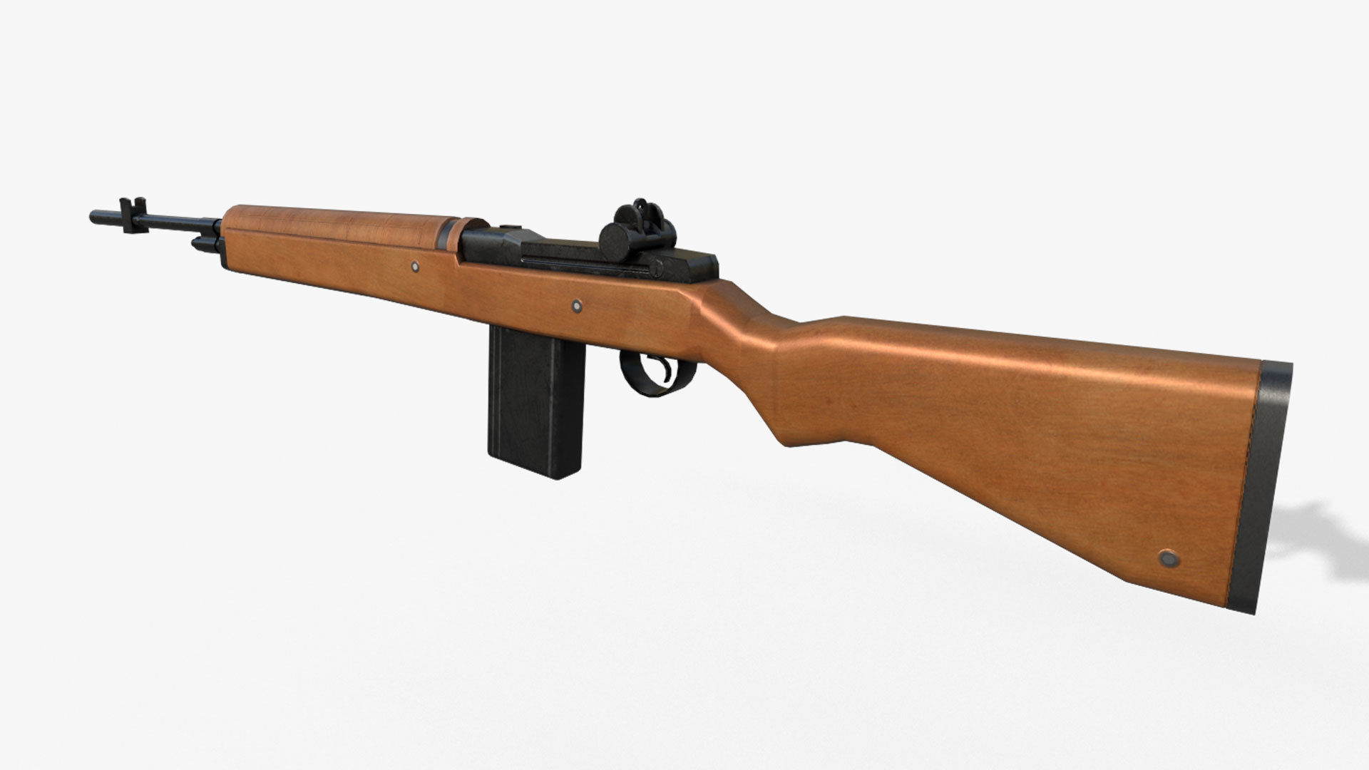 M14 Assault Rifle  Low-poly 3D model_3