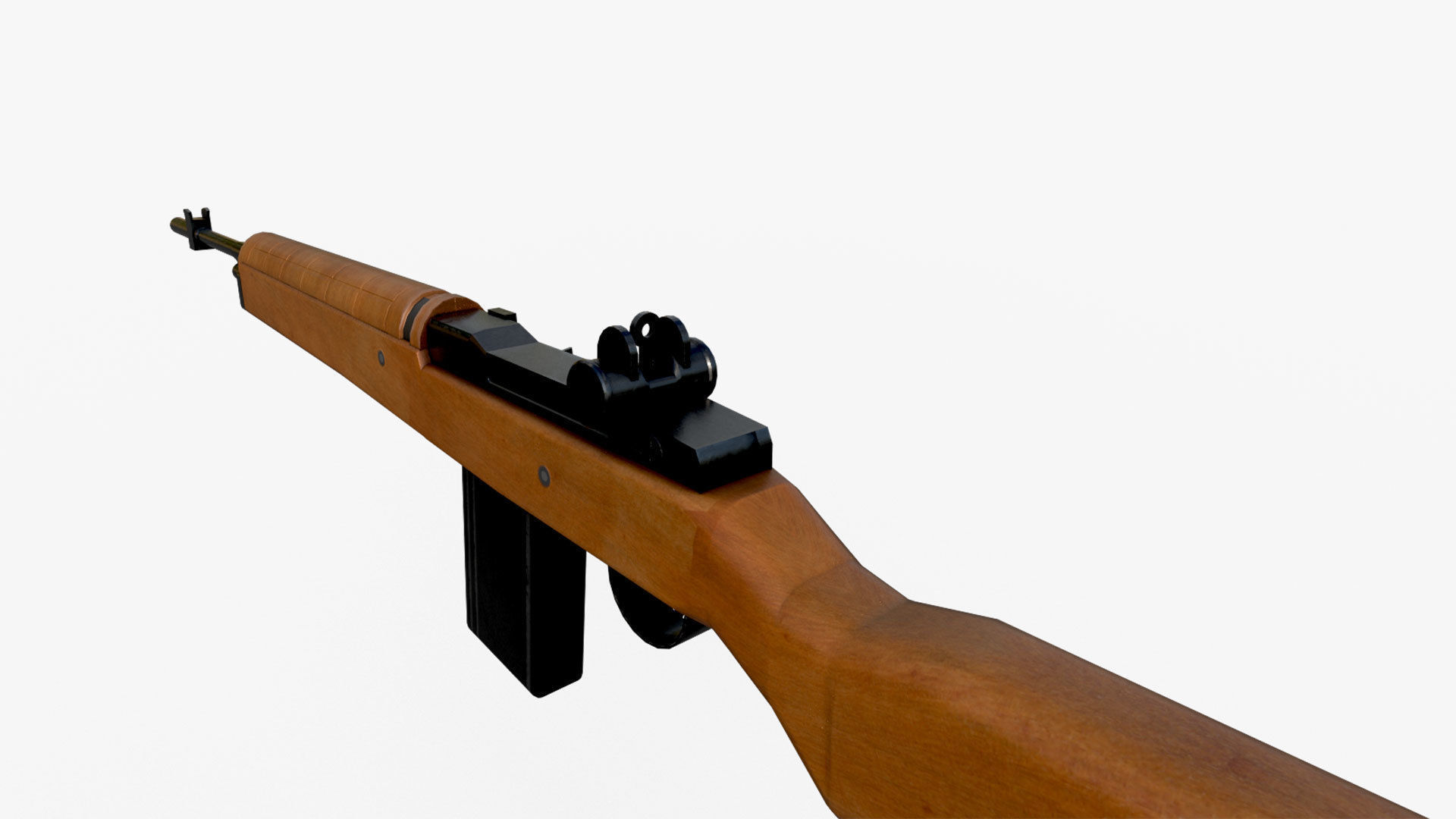 M14 Assault Rifle  Low-poly 3D model_5