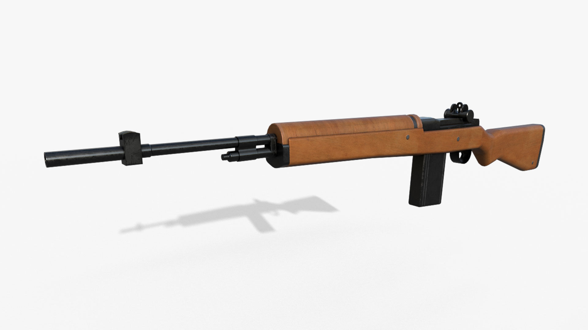 M14 Assault Rifle  Low-poly 3D model_2