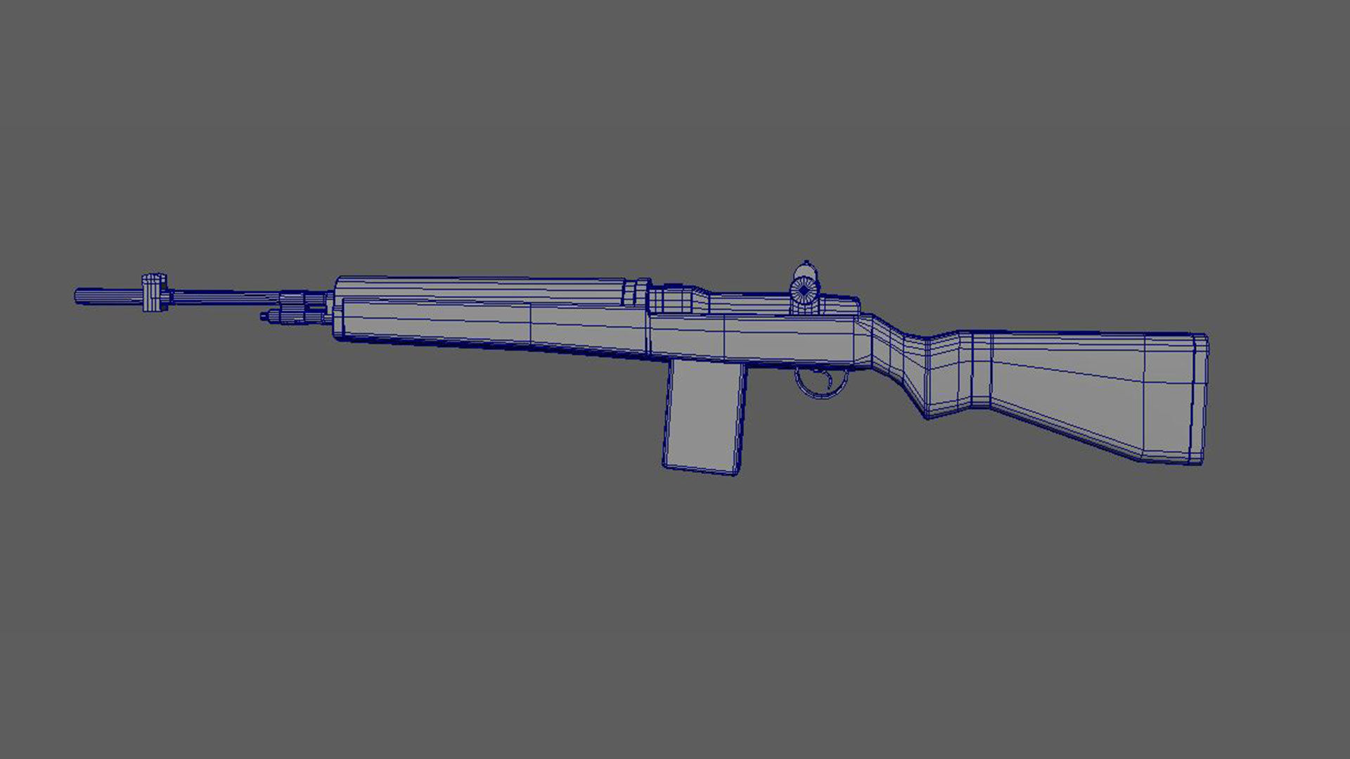 M14 Assault Rifle  Low-poly 3D model_6