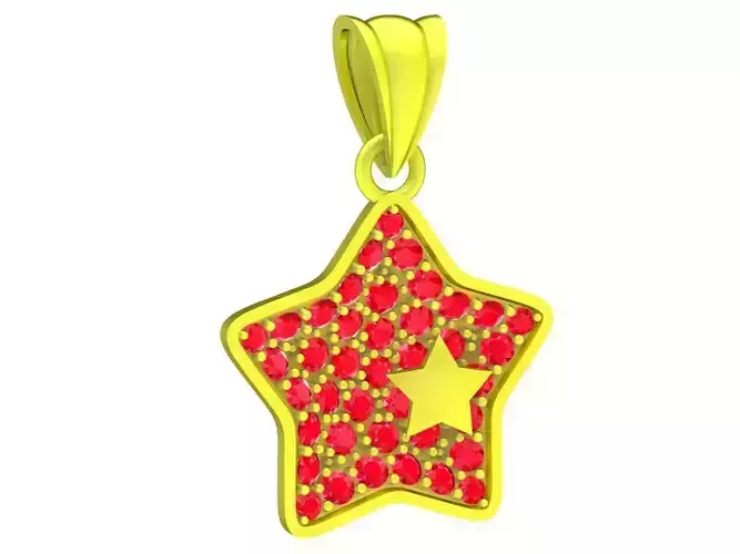 A4665 Diamond Stars Pendant 3D Model