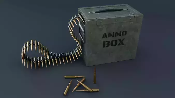Ammo Box Low-poly 3D model