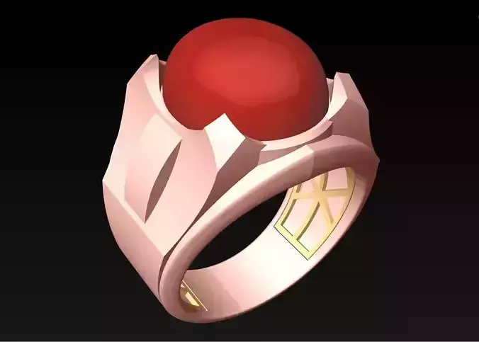 Oval stone ring - Mens Rings - N1157