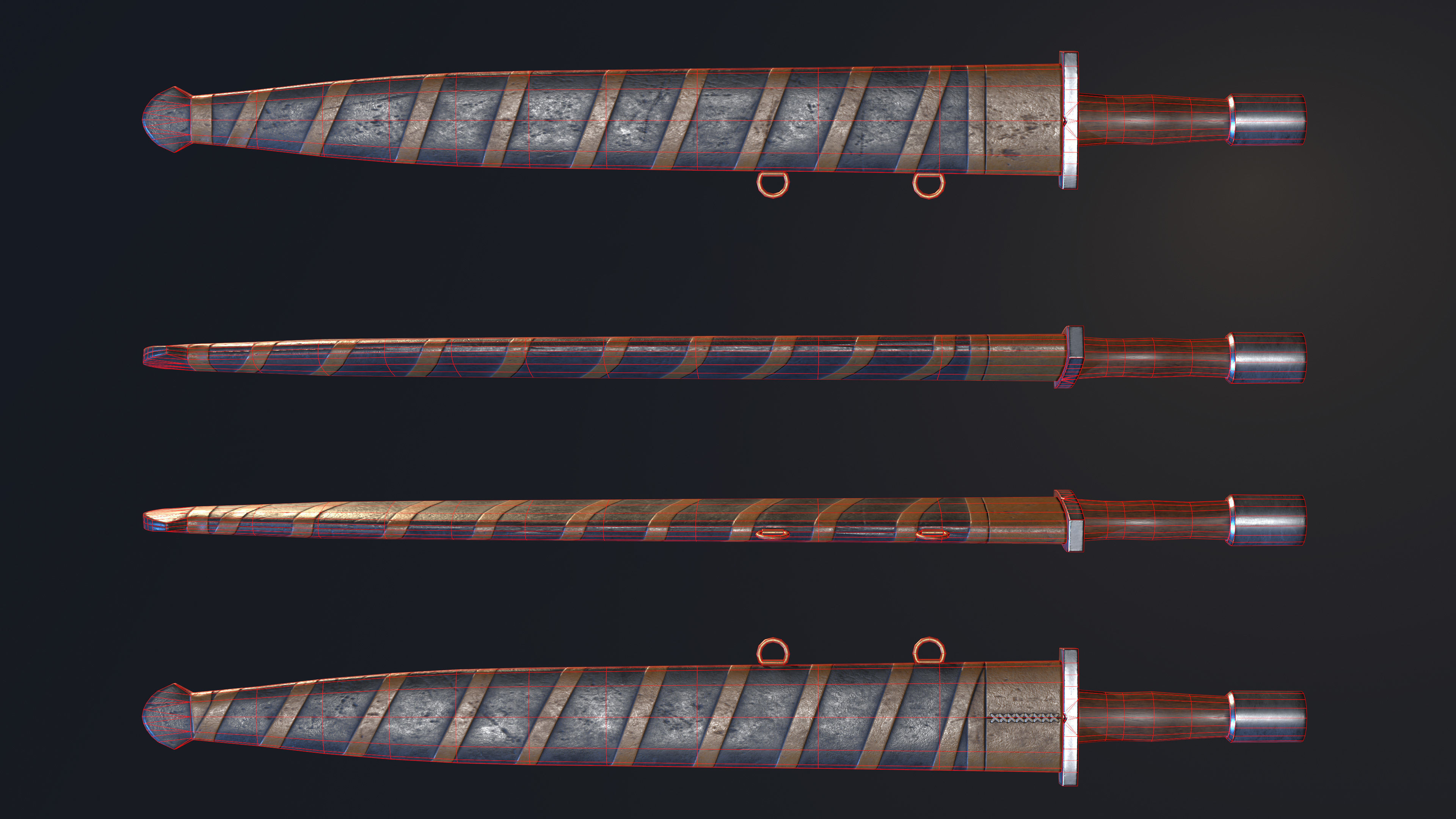 Greek Xiphos Low-poly 3D model_8