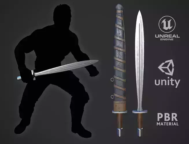 Greek Xiphos Low-poly 3D model