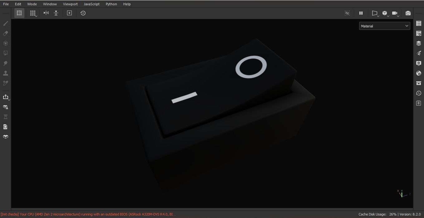 On - Off power switch 3D Model Low-poly 3D model_6