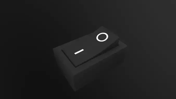On - Off power switch 3D Model Low-poly 3D model