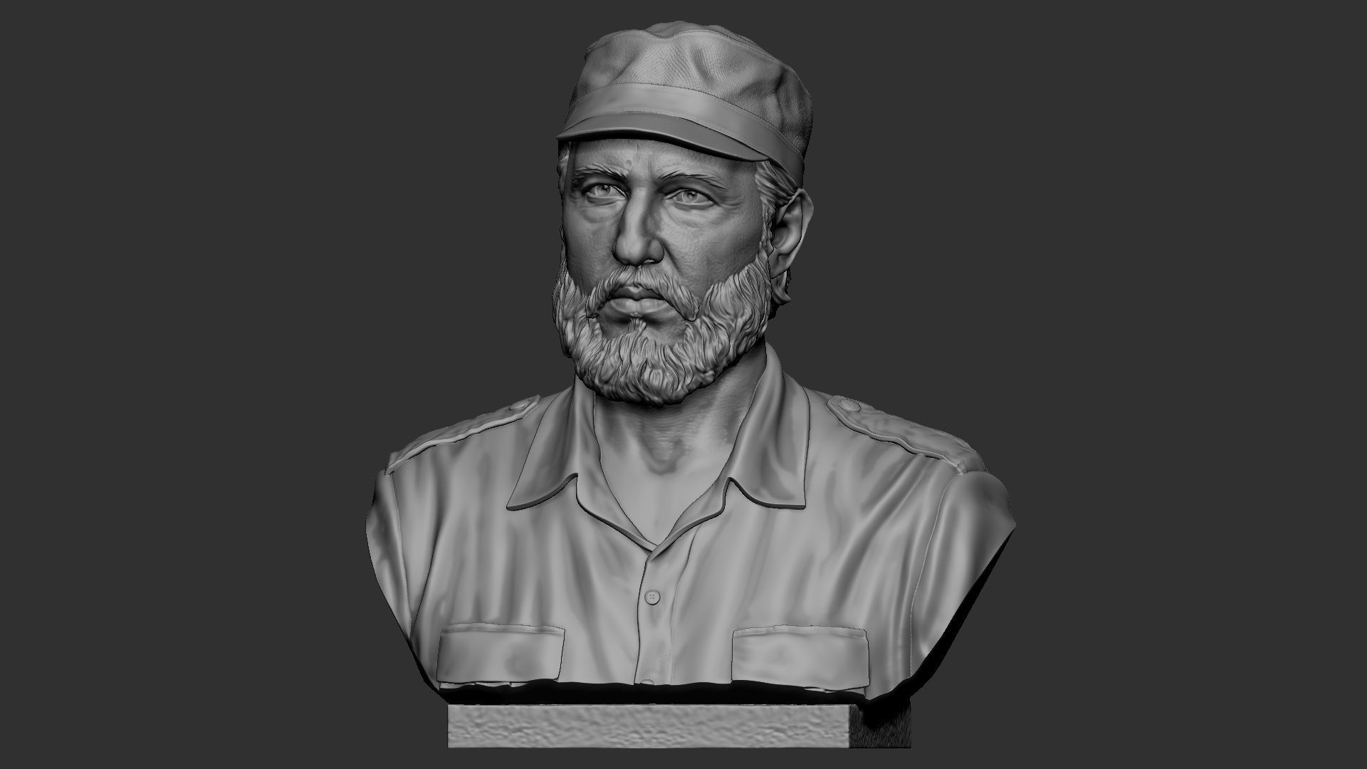 Fidel Castro 3D print model_16