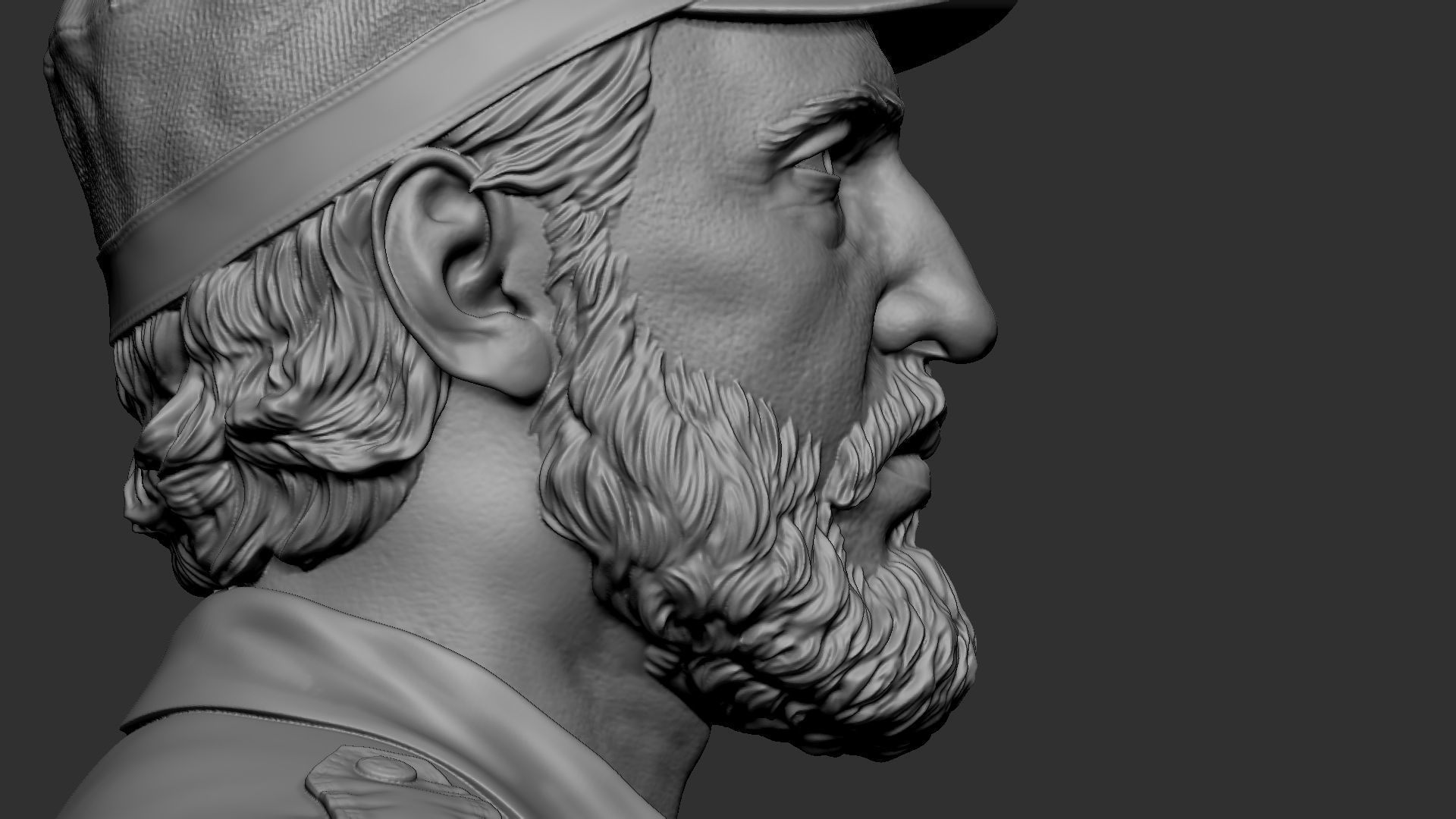 Fidel Castro 3D print model_3