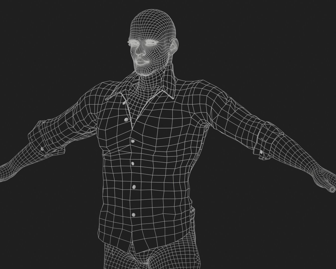 game rigged  boy Low-poly 3D model_8