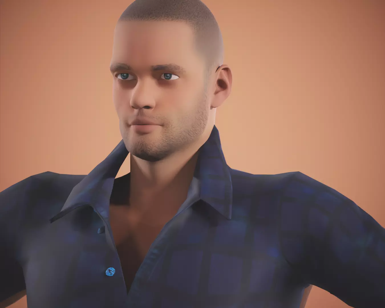 game rigged  boy Low-poly 3D model_0