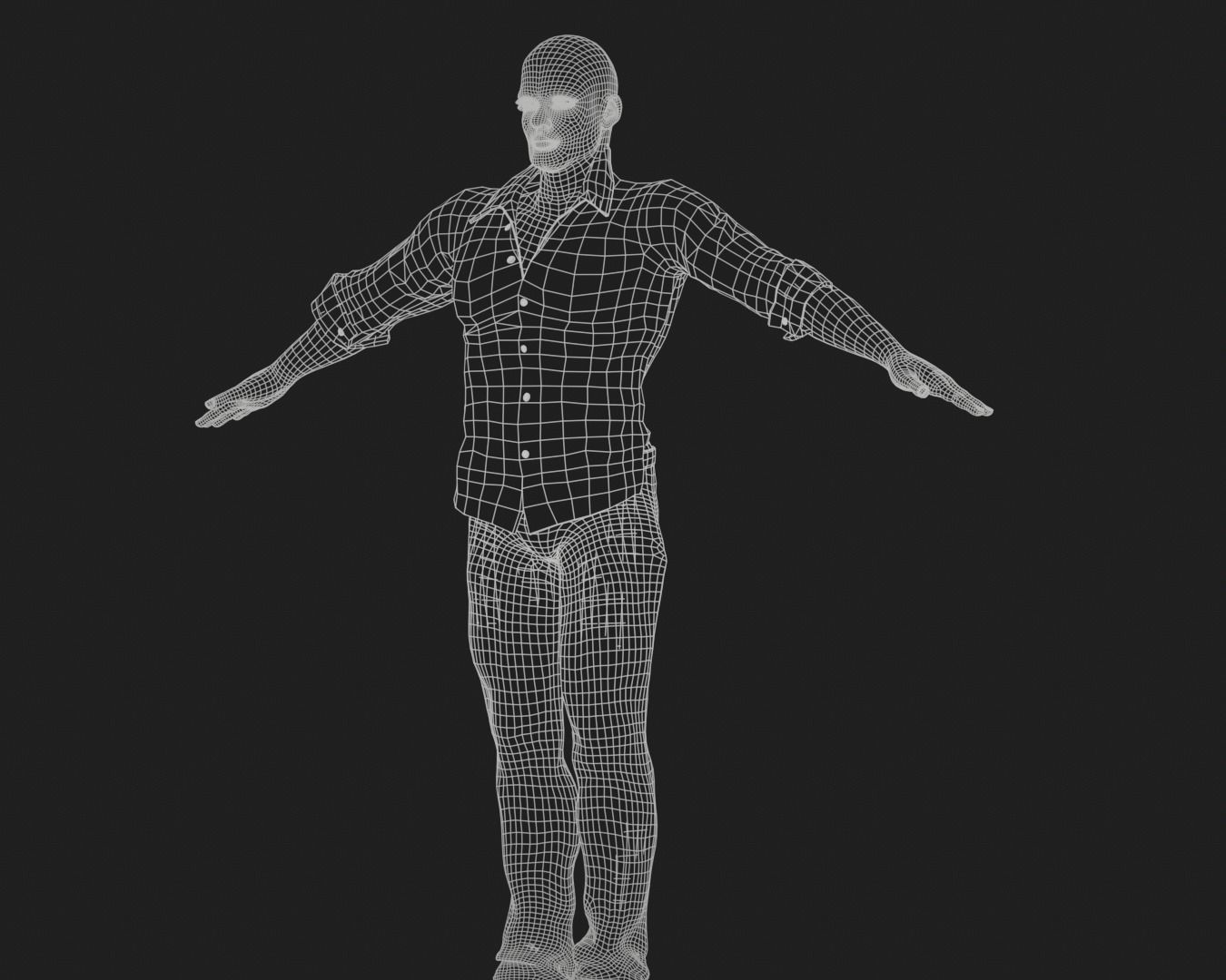 game rigged  boy Low-poly 3D model_9