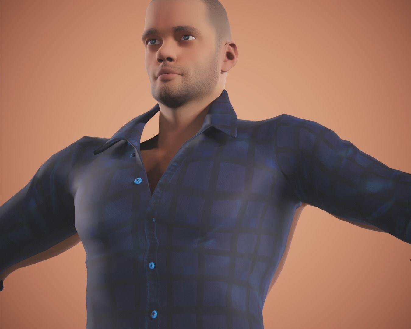 game rigged  boy Low-poly 3D model_3