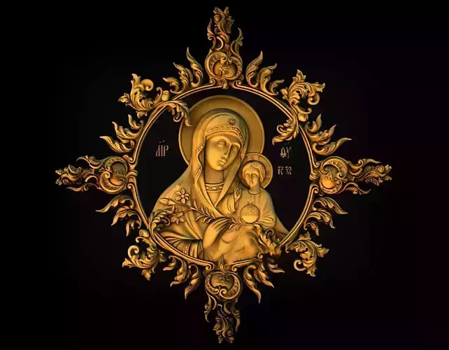 3D model STL Panel Virgin Mary