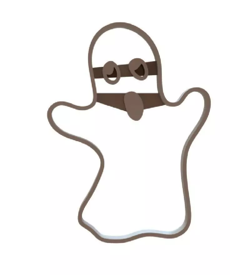 Halloween ghost cookie cutter 3D print model_0
