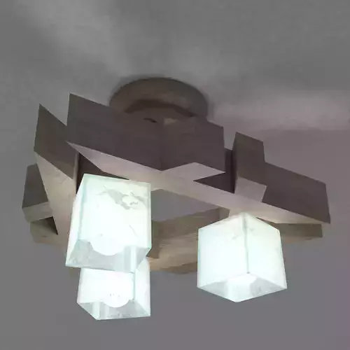 Wooden chandelier Triangular 