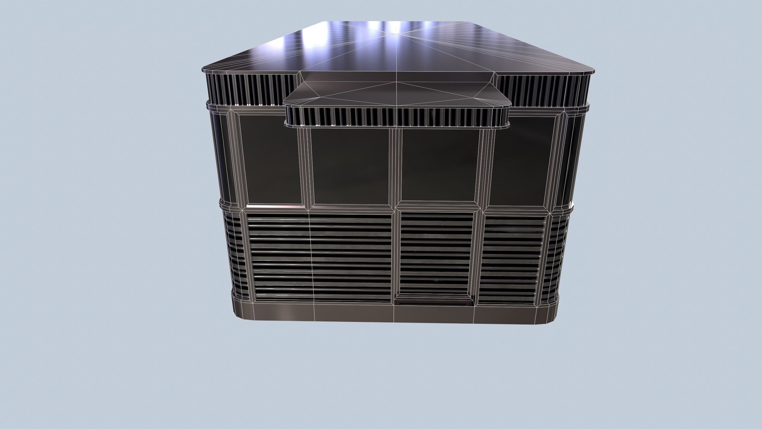 Diner metal box Low-poly 3D model_7