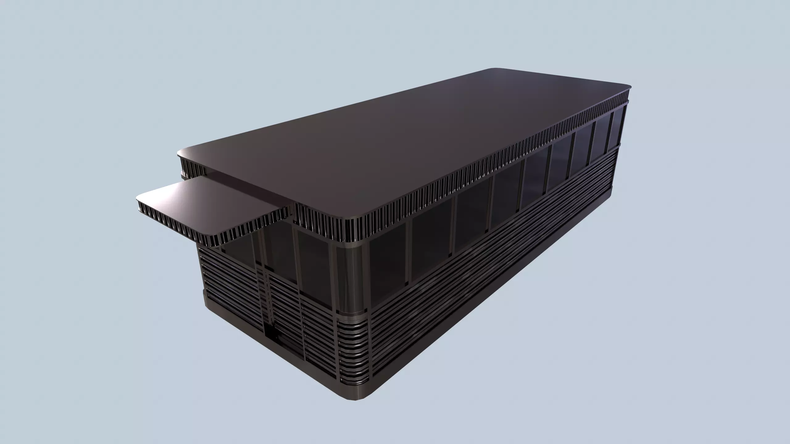 Diner metal box Low-poly 3D model_0