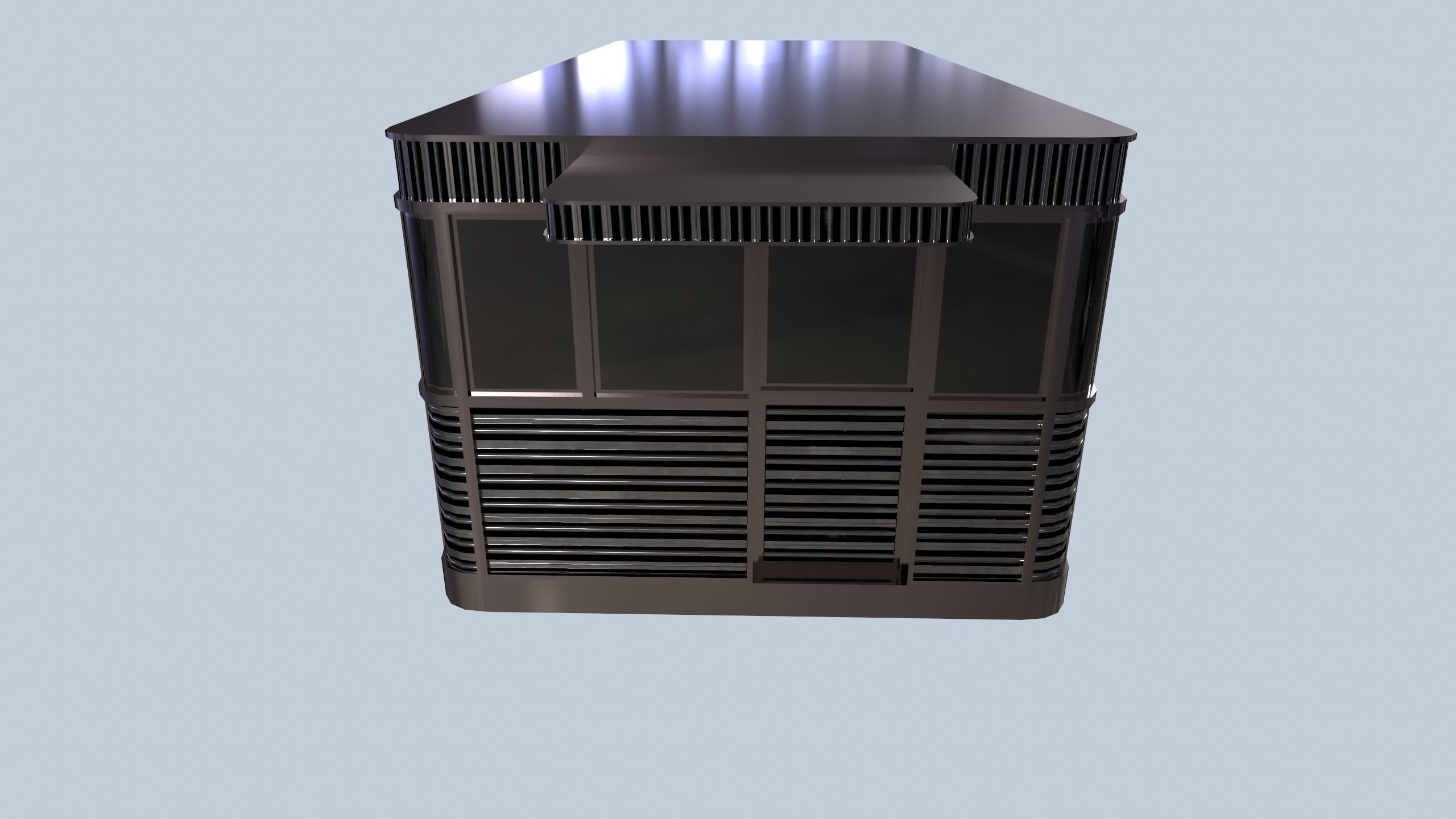 Diner metal box Low-poly 3D model_8