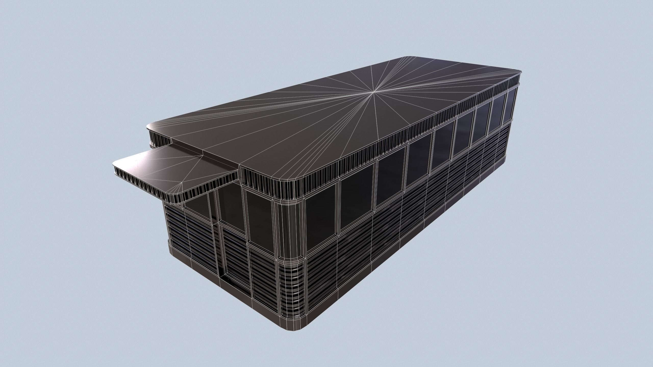 Diner metal box Low-poly 3D model_2