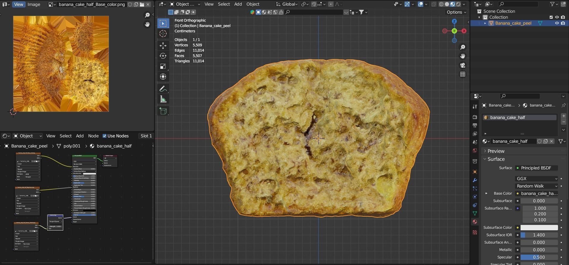 Banana cakes style3 Low-poly 3D model_12