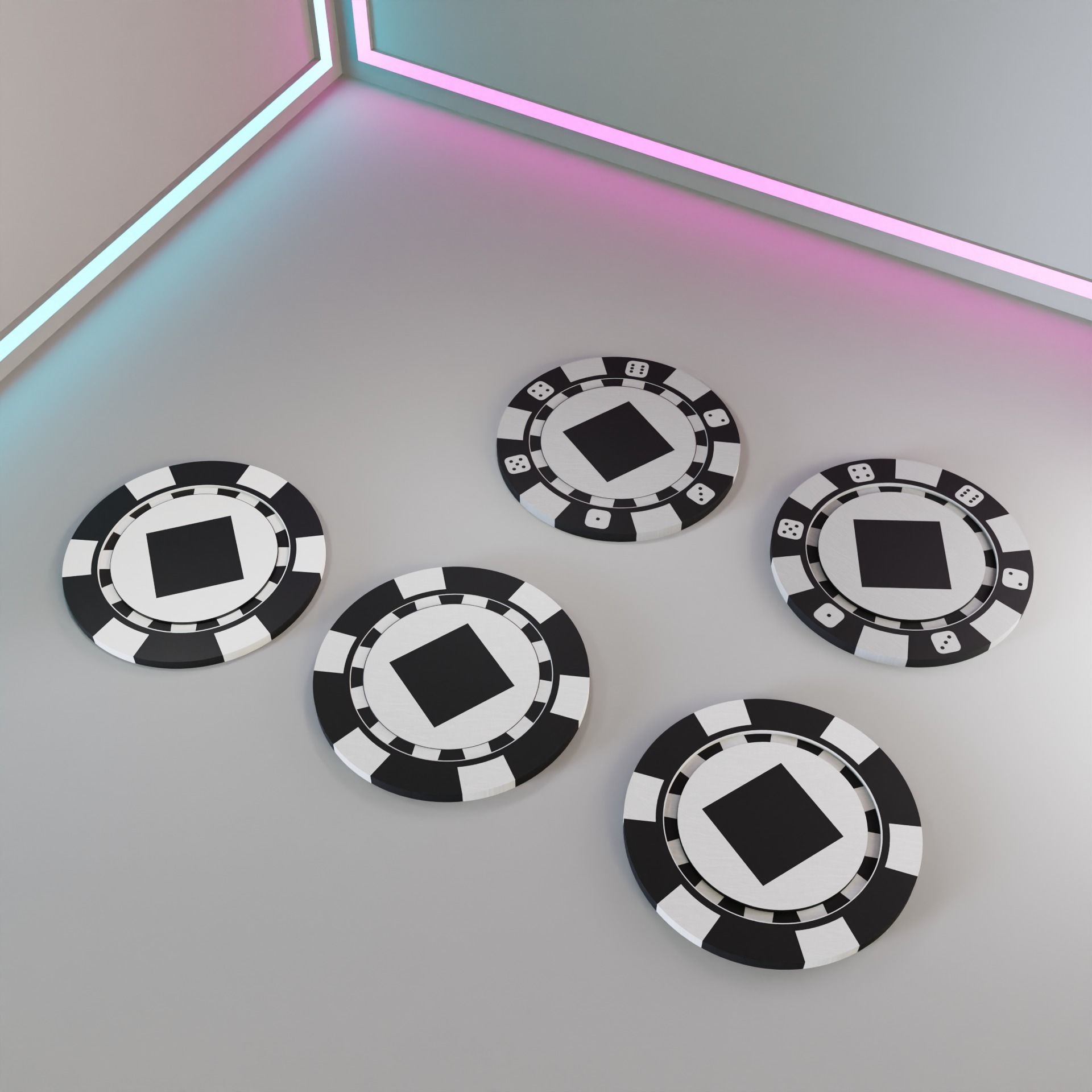 Casino chips Free low-poly 3D model_2