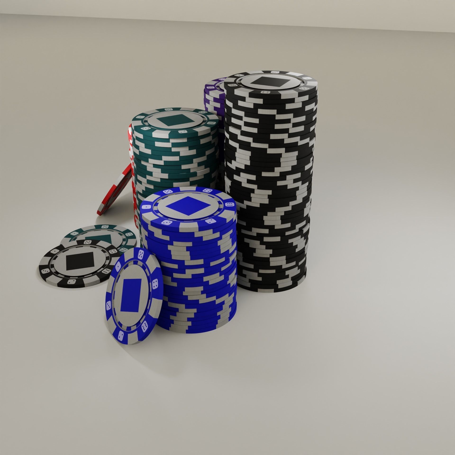 Casino chips Free low-poly 3D model_3