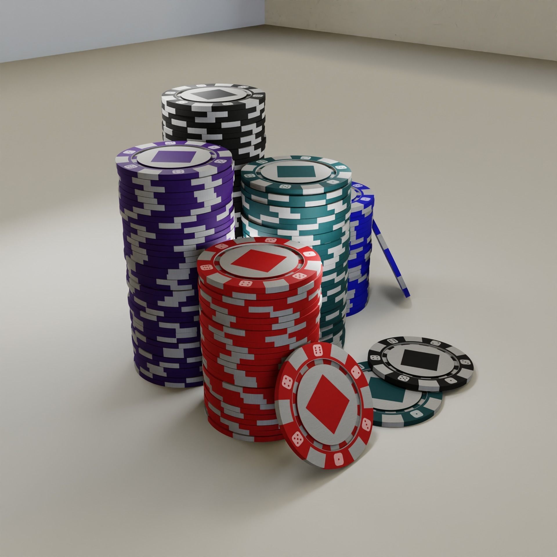Casino chips Free low-poly 3D model_5