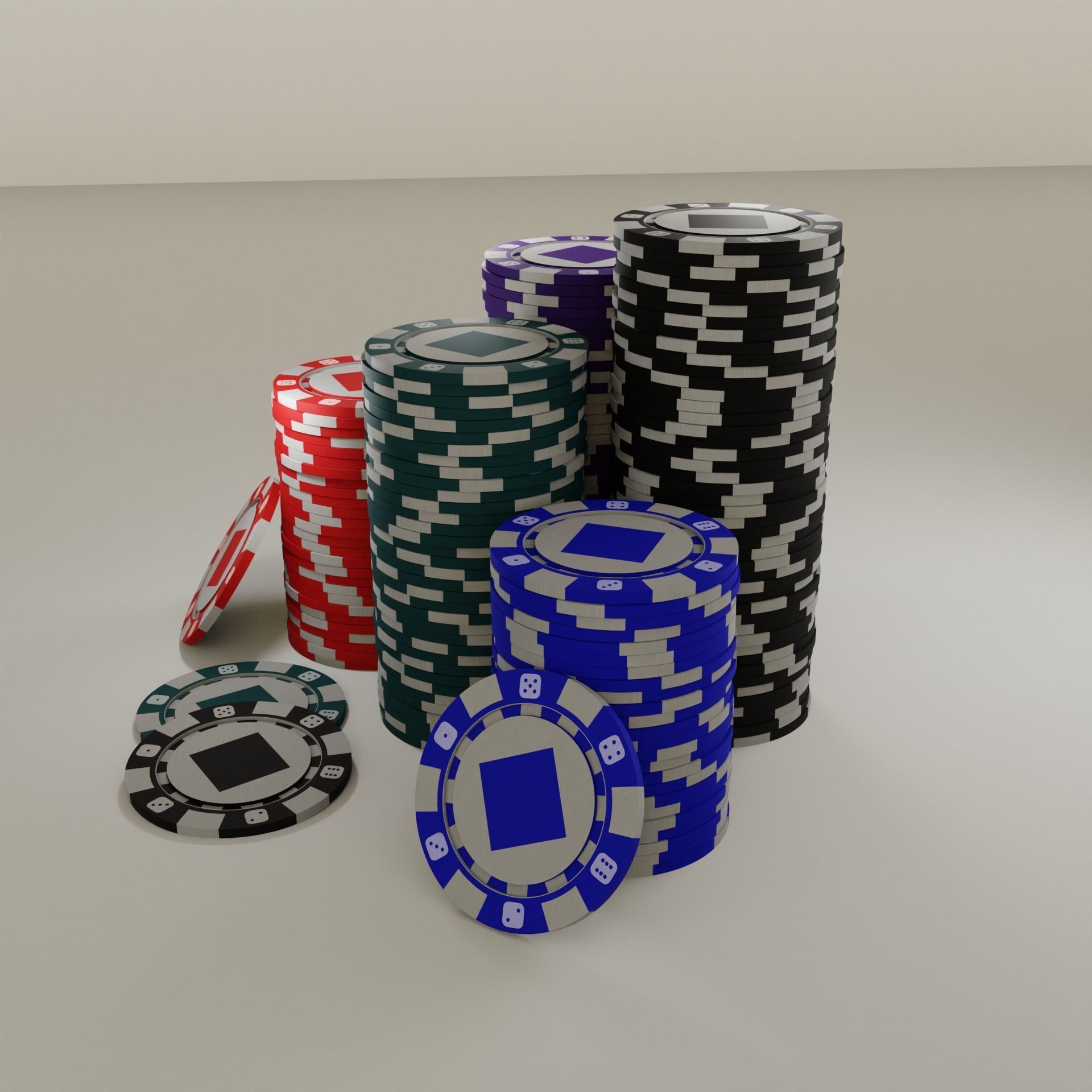 Casino chips Free low-poly 3D model_4