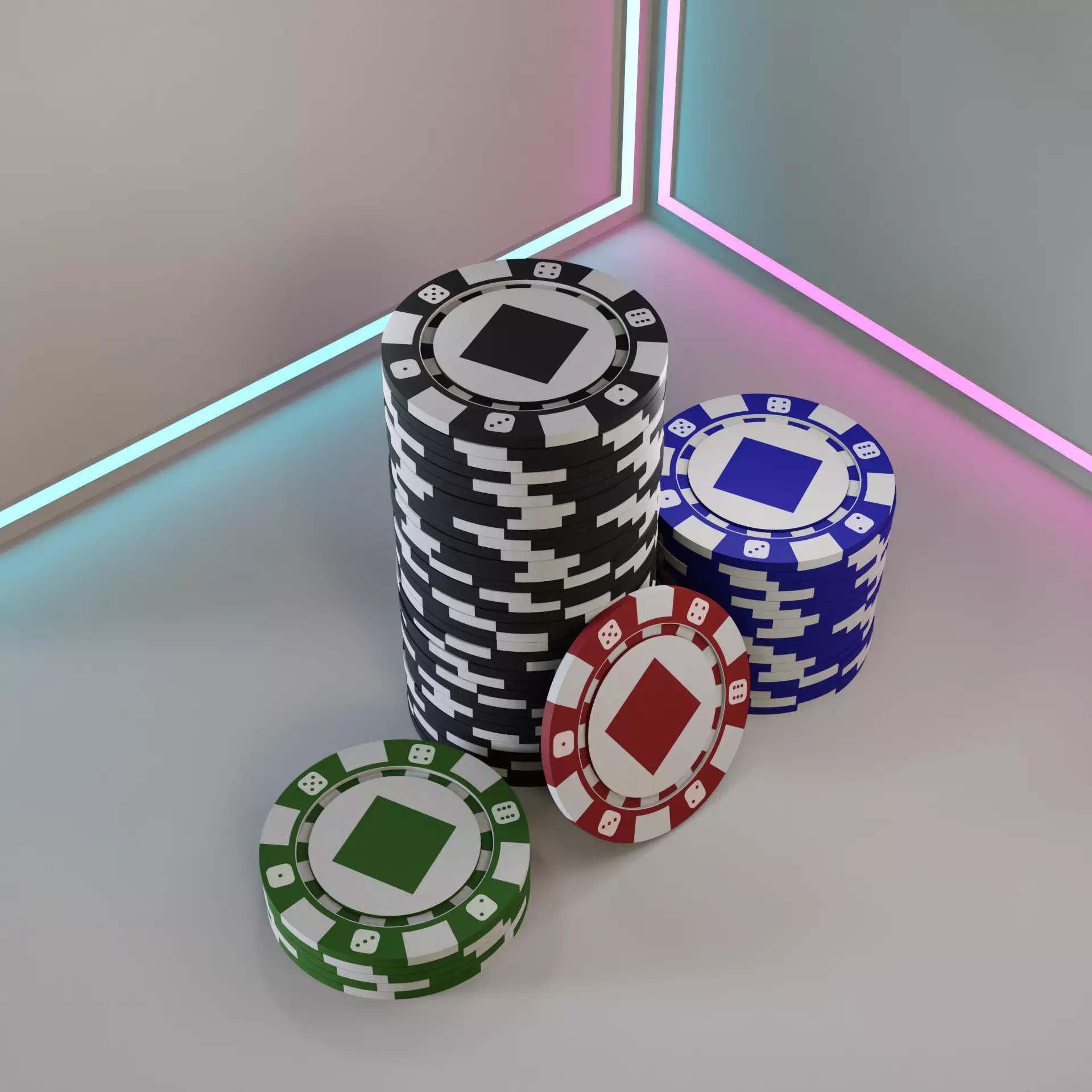 Casino chips Free low-poly 3D model_0