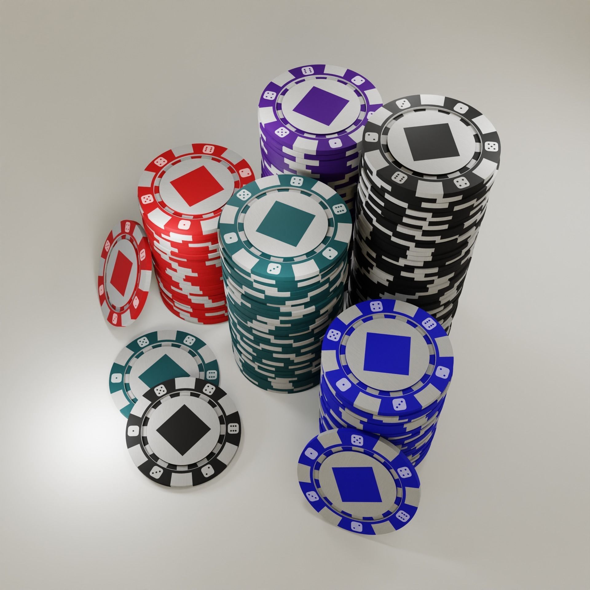 Casino chips Free low-poly 3D model_6