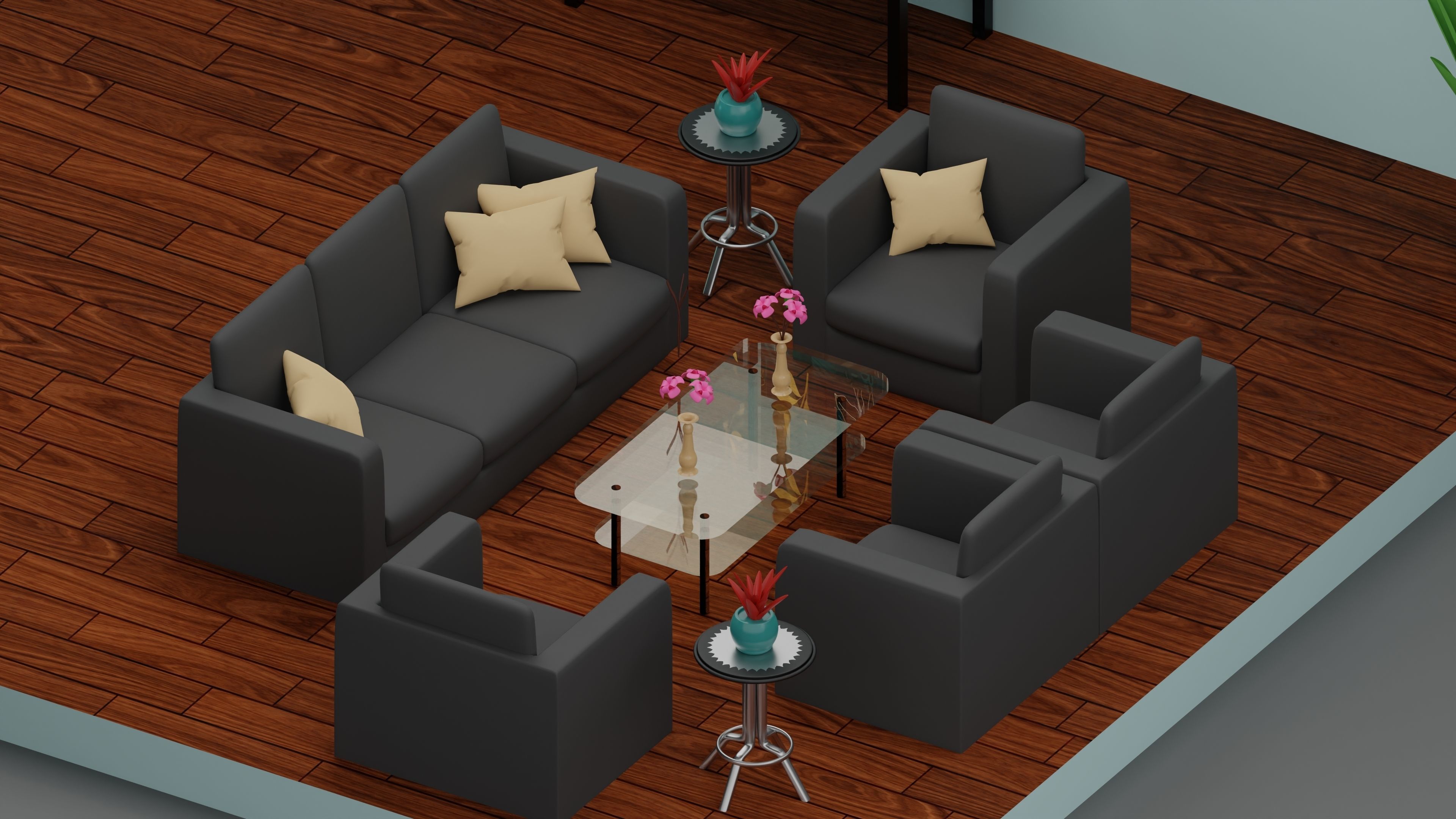 pc and guest room model 3D model_1