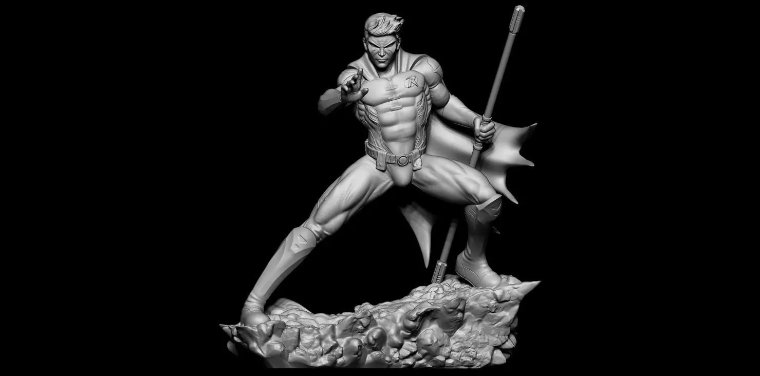 Fan Art Robin Statue - Standalone version 3D print model_0