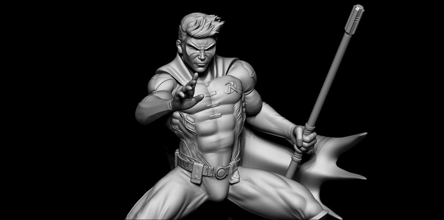 Fan Art Robin Statue - Standalone version 3D print model_5