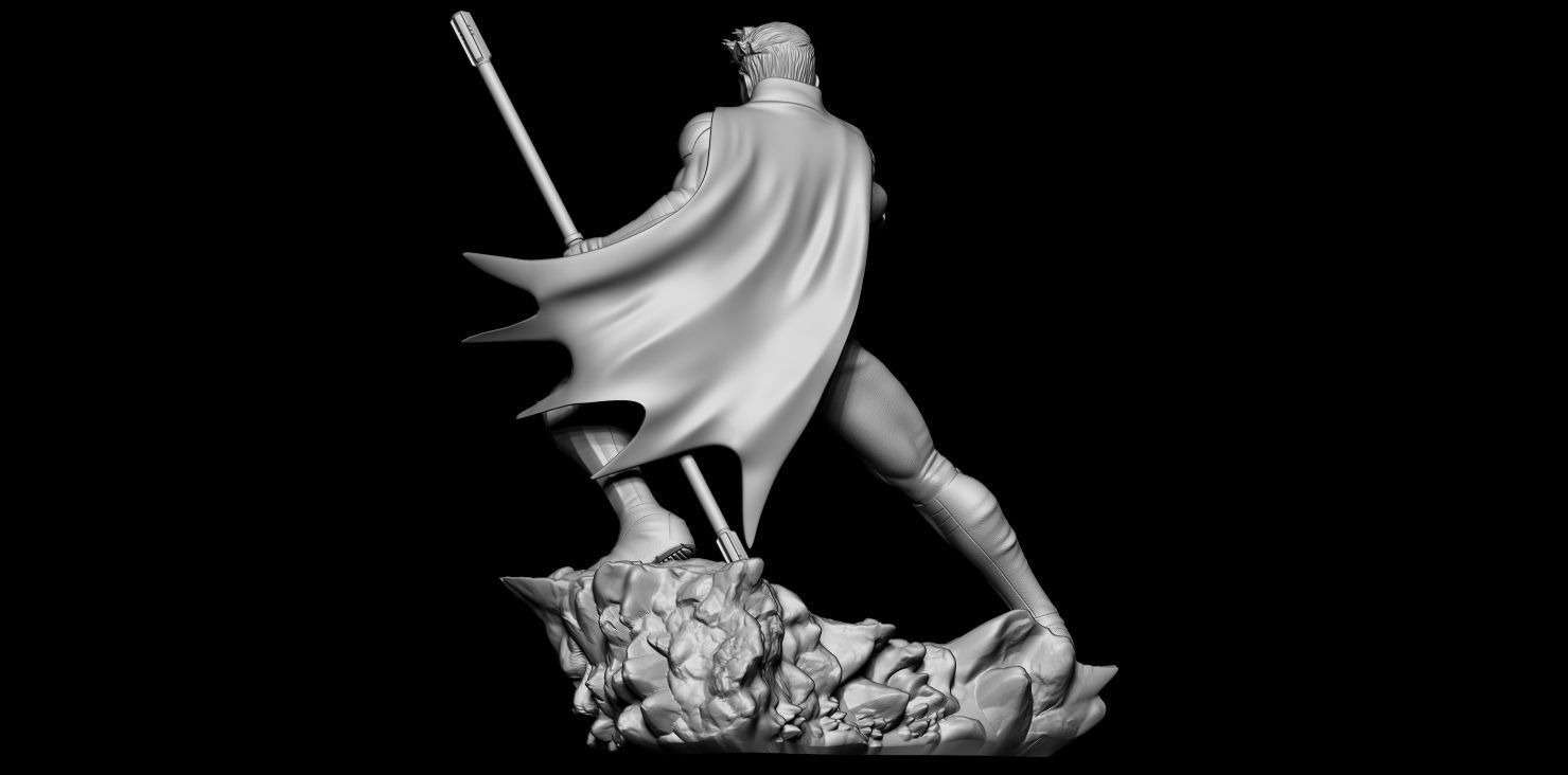 Fan Art Robin Statue - Standalone version 3D print model_3