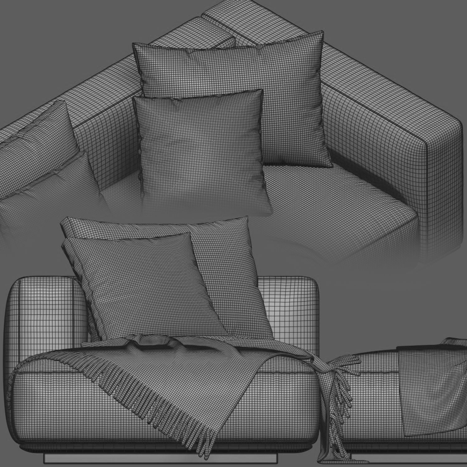 Flexform Grandemare Chaise Longue Sofa 02 3D model_4