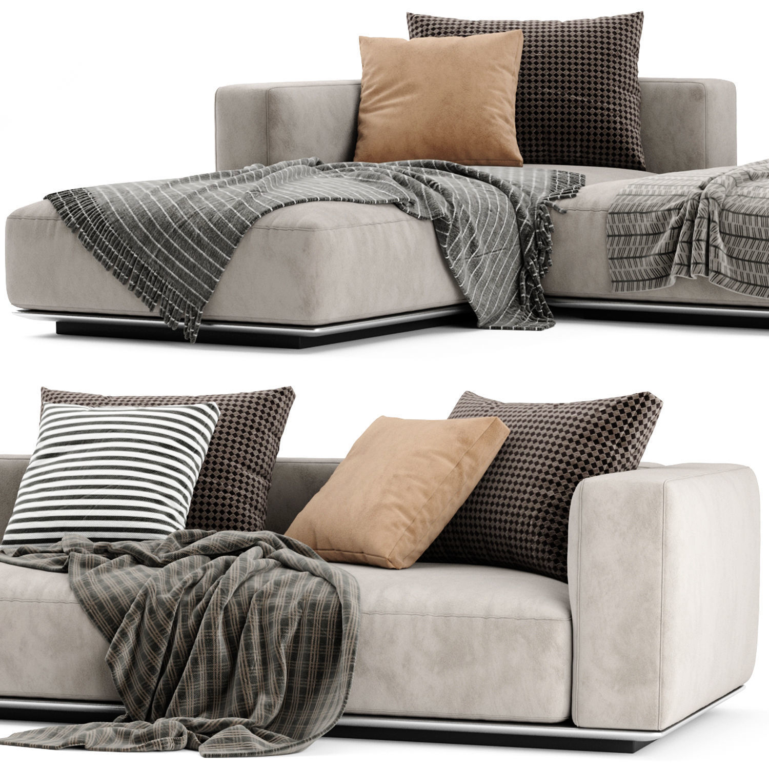 Flexform Grandemare Chaise Longue Sofa 02 3D model_3