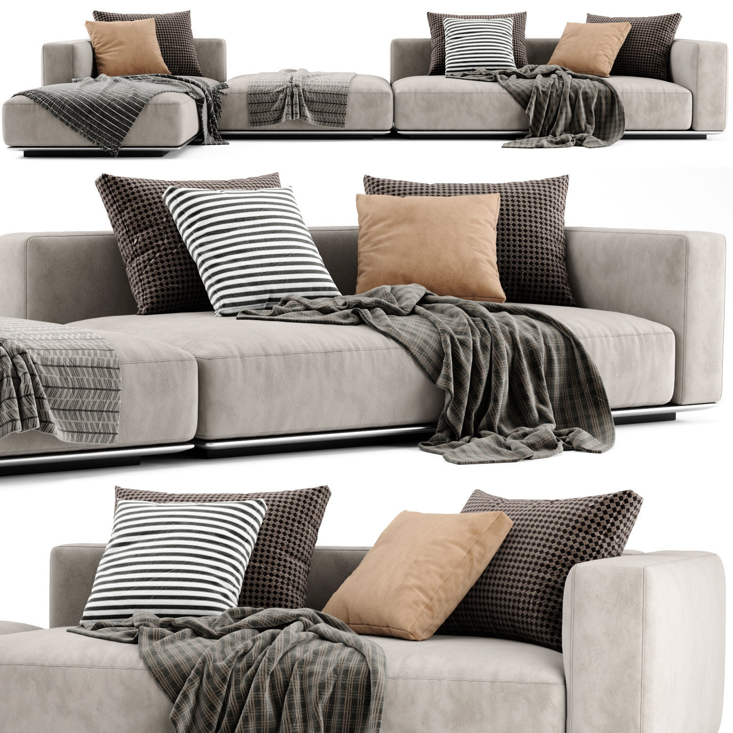 Flexform Grandemare Chaise Longue Sofa 02 3D model_1